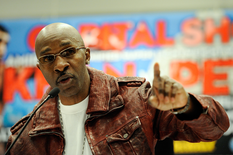 Barry Hunter promotes a Lamont Peterson vs. Amir Khan fight in December 2011. Photo via Getty